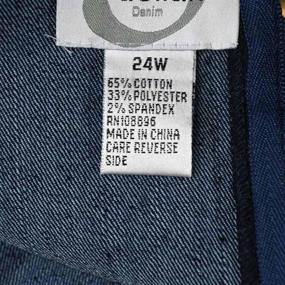 NEW Odeliah 24W Plus Dark Rinse Stretch Denim Jean Stretch Womens Straight Skirt - Picture 4 of 8